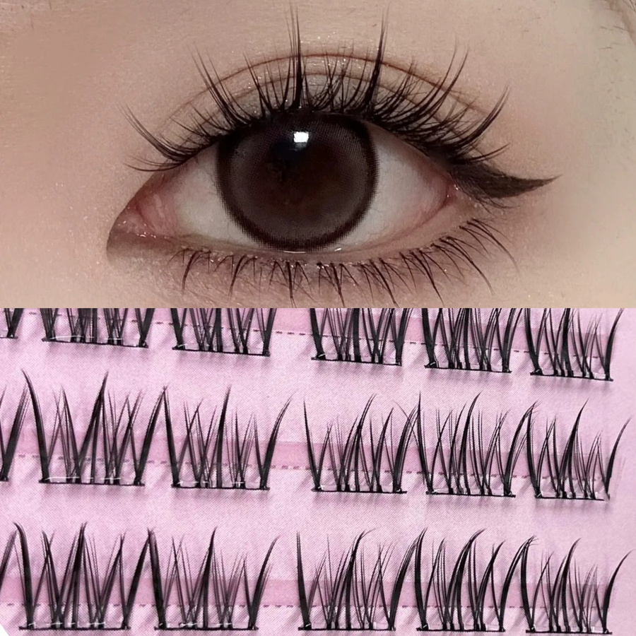 Mixiaohe Wimpern, 36 Cluster, Natürlich - Bild 2