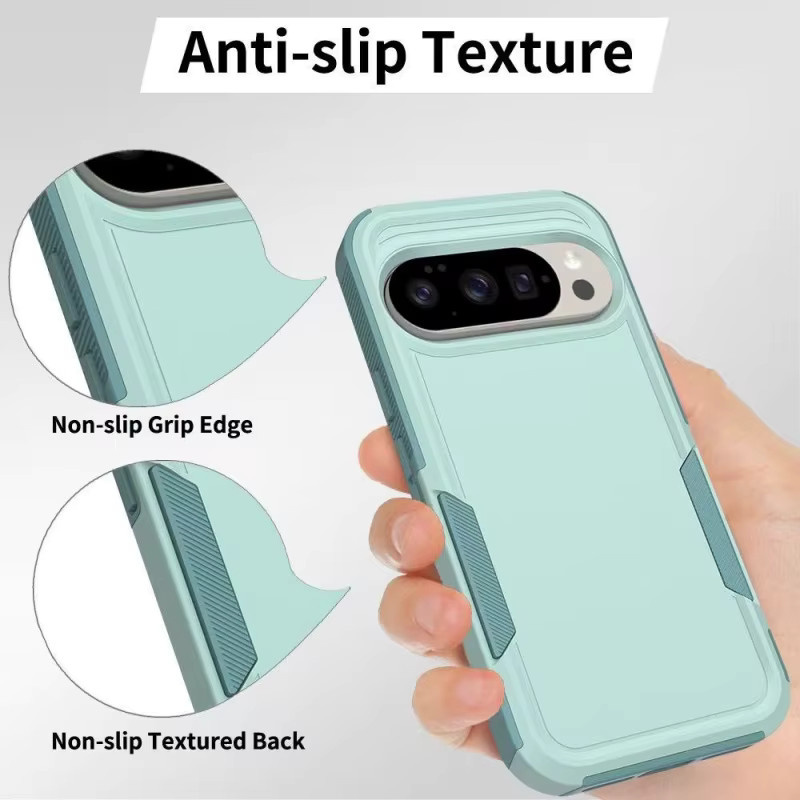 Jiami Hangqi 2-in-1 flache und sturzsichere Handyhülle für Google Pixel 10 9 Pro XL 8 7 9A 8A 7A in Grün und Türkis - Bild 2