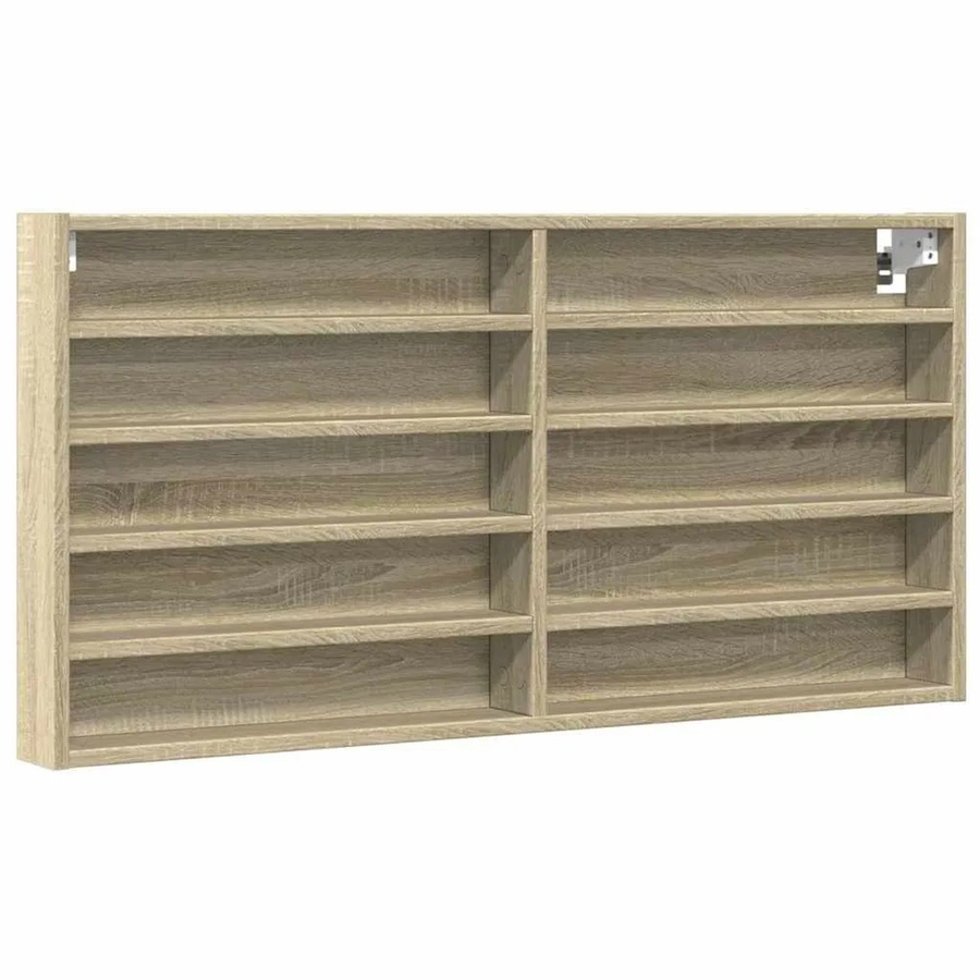vidaXL Vitrinenschrank Sonoma-Eiche mit Glastüren und Regalböden, Wandmontage, B/H/T: 100 x 50 x 8,5 cm - Bild 2
