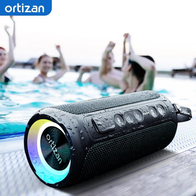 Ortizan X8 Pro Wasserdichter Bluetooth-Lautsprecher in Schwarz mit Bass-Boost, Dual-Pairing und TF/AUX-Eingang - Bild 1