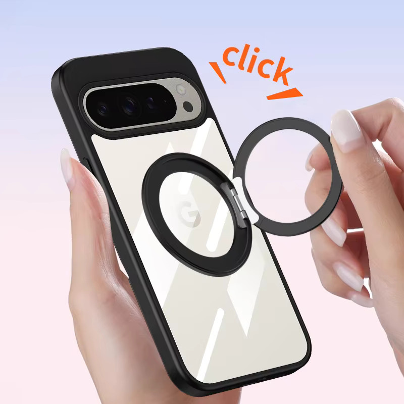 Dolob Magnetische Handyhülle mit rotierender Getriebehalterung für Google Pixel 8 9 Pro 8A 9A 9pro XL, transparente PC-Schutzhülle mit Anti-Drop-Funktion - Bild 5