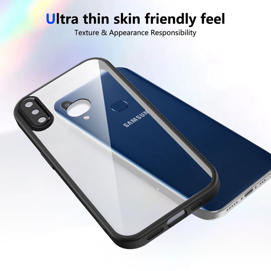Samsung Galaxy A10S und Galaxy M01S Handyhülle aus Silikon mit Luftpolster und matter Rückseite in Transparent und Grau - Bild 2