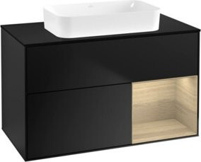 V&B Waschtischunterschrank Finion in Blau lackiert, Breite: 100 cm, Tiefe: 60,3 cm - Bild 1
