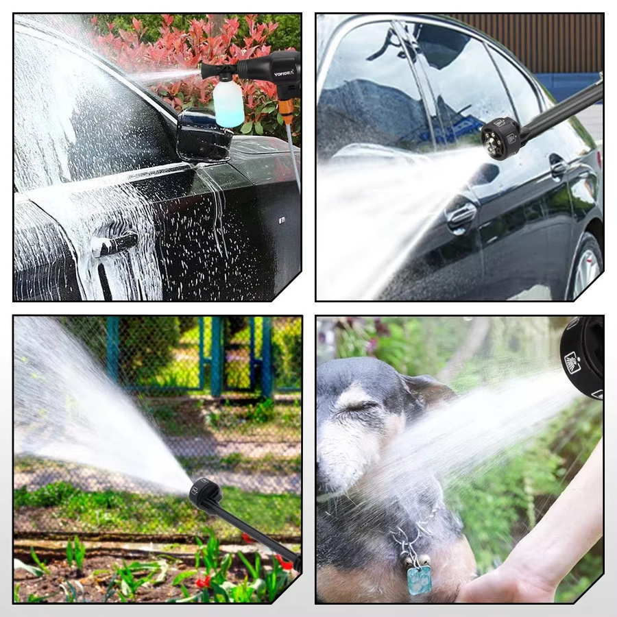 YOFIDRA Bürstenlose Hochdruckreiniger Spritzpistole 200 Bar 6 in 1 mit Wasserpistole in Schwarz, passend für Makita 18V LXT Akkus - Bild 5