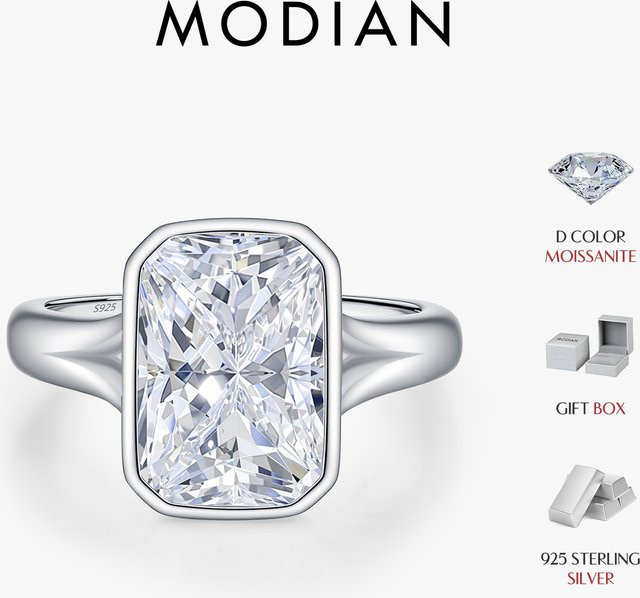 MODIAN Moissanit-Ring, 925 Silber, Damen - Bild 1