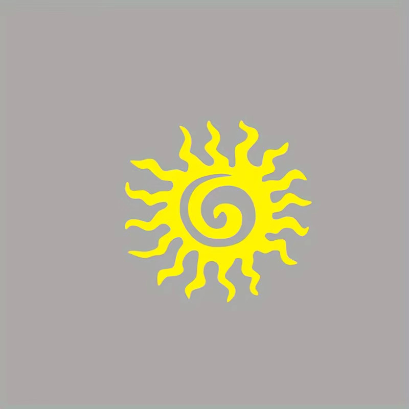 Wasserfester Vinyl-Aufkleber Mini-Spiral-Sonne in Gelb für Laptop, Wasserflasche und Fahrzeug, 9,9 cm - Bild 2