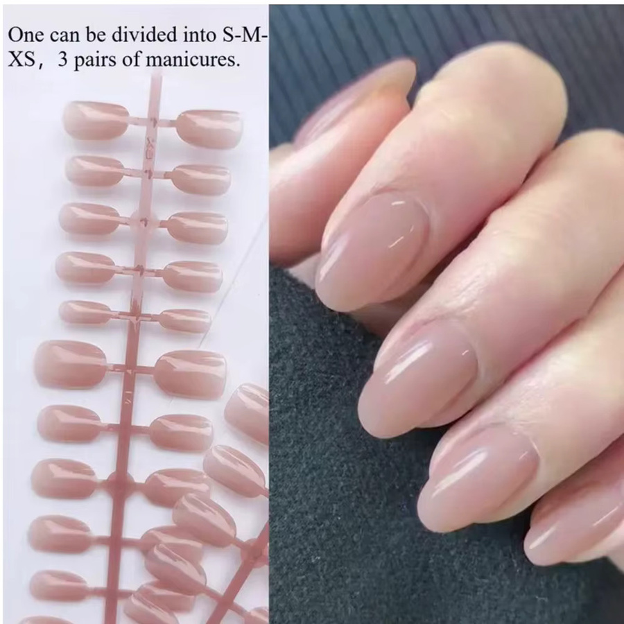 HotPress Künstliche Fingernägel, Nude Rosa, Oval, Glänzend, 150 Stück - Bild 2