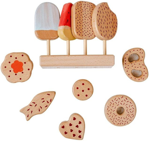Rollenspielsimulation Eis am Stiel, Kekse, Natur-Buchenholz, Kindersimulationsspielzeug, ab 3 Jahren - Bild 1