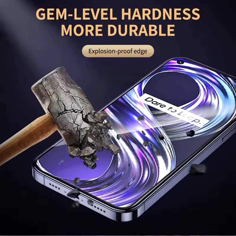 3er-Pack Gehärtetes Glas für Realme 8i, 6,6 Zoll, Transparent, Anti-Explosion Schutzfolie mit Fingerabdruck-Entsperrung - Bild 4