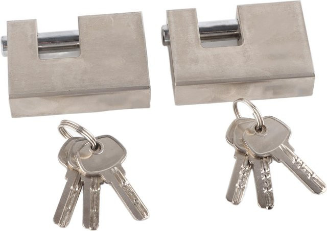 2er-Set TOMTOP JMS Hochleistungs-Vorhängeschloss aus Messing in Silber, wasserdichtes und rostfreies Monoblock-Schutzschloss mit 6 Schlüsseln - Bild 1