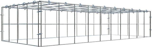 Gabiona C-Ring Anbaukorb Typ 3 aus Stahl in Silbergrau, B/T/H: 20 x 100 x 40 cm, Maschenweite 10 x 10 cm - Bild 1
