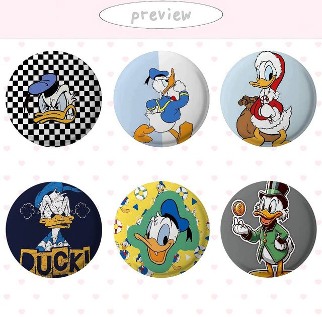 Broschen H-Donald Duck-S, Bunt, Verspielt - Bild 1