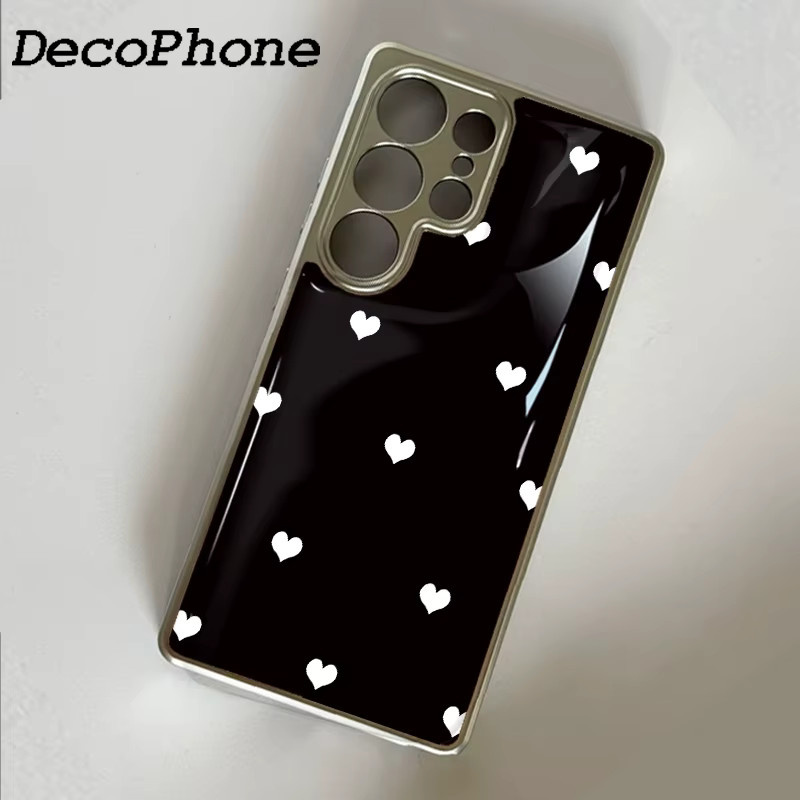 Stoßfeste Samsung Galaxy Handyhülle aus Epoxy mit schwarz-weißem Herzsymbol für Samsung Galaxy S23 S24 S25 S26 Plus FE Ultra Edge - Bild 3
