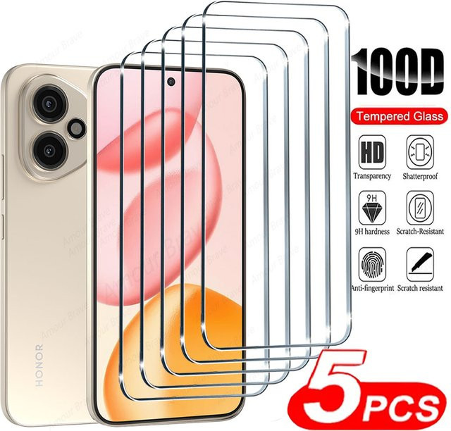 5er-Pack Gehärtetes Glas Displayschutzfolie für Honor 400 200 90 70 Lite X9C Smart X8C X7C X6C X7B X8B X7A in Transparent - Bild 1