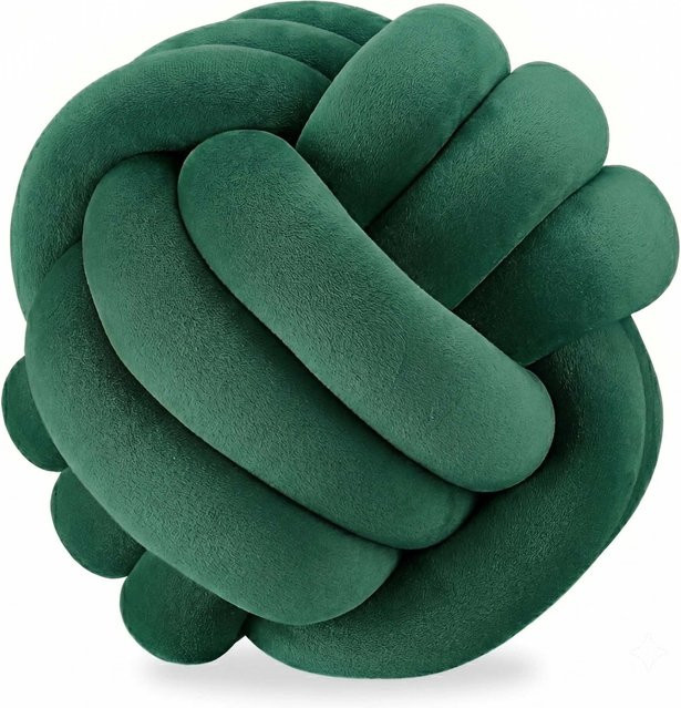 Relaxdays Knotenkissen aus Polyester und Schaumstoff in Dunkelgrün, rund, Durchmesser: 25 cm - Bild 1