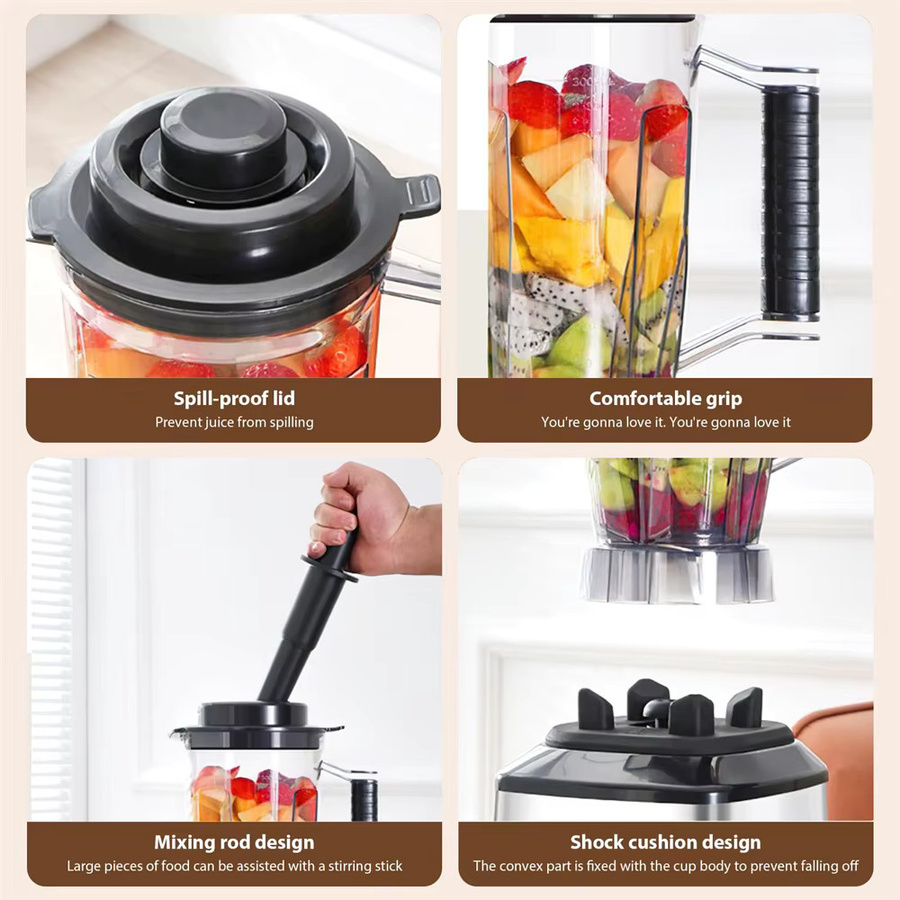 TKKEACE 3-in-1-Elektromixer Küchenmaschine mit 9500 W Leistung, multifunktionaler Smoothie-Maker und Entsafter, inklusive Behälter für 3 l, 1,5 l und 0,5 l - Bild 5