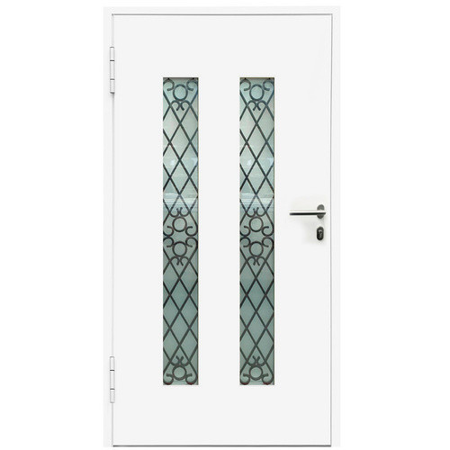 KNOCK Aluminium-Haustür MUMBAI in Weiß mit Glaseinsatz und links Öffnung - Bild 1