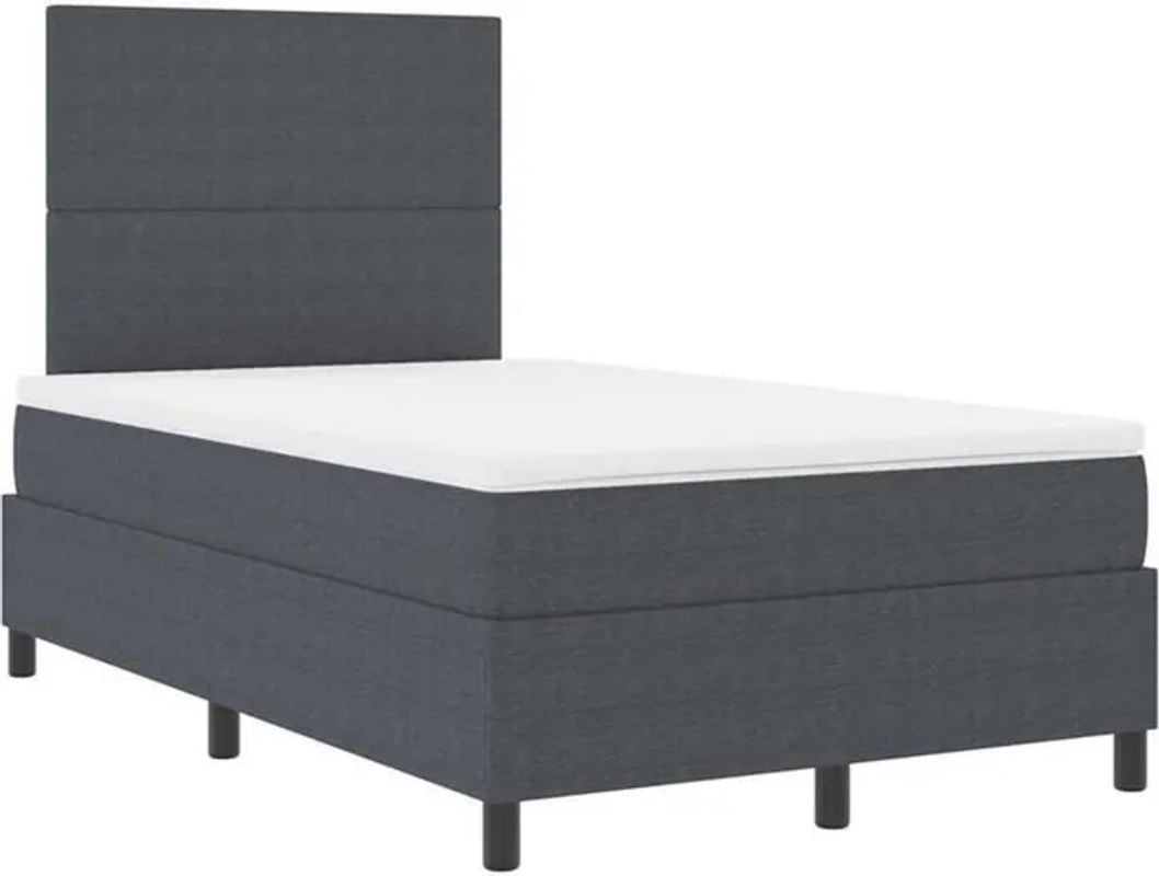 vidaXL Boxspringbett in Grau und Weiß mit Cordstoff, B/T/H: 193 x 120 x 128 cm - Bild 1
