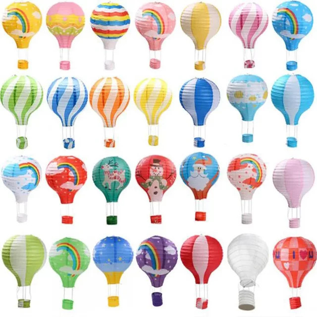 Merylover Regenbogen Papierlaternen Lampions in Weiß, Grün und Multicolour, Durchmesser: 30 cm - Bild 1