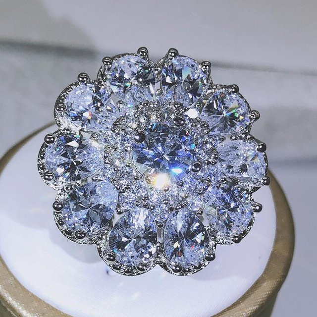 KupferLuxus Ring, Mehrstein, Zirkon, Damen und Herren - Bild 1