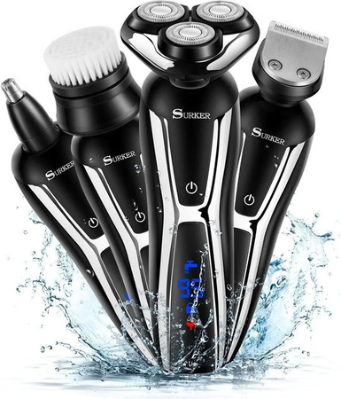 HATTEKER Elektrorasierer 4-in-1-Rotationsrasierer für Herren, Gesicht