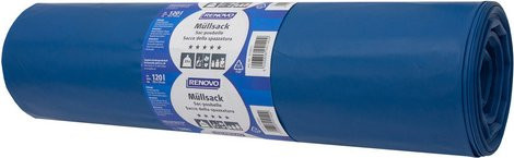 RENOVO Müllsäcke Blau, 120 L, B/H: 70 x 110 cm - Bild 1