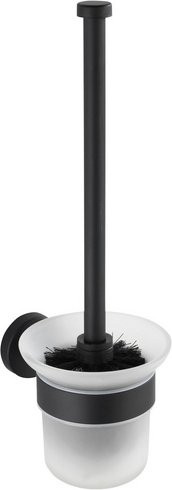 WENKO WC-Garnitur Bosio black aus Edelstahl in Schwarz mit Bürste, freistehend, B/T/H: 14,0 x 10,0 x 35,0 cm - Bild 1