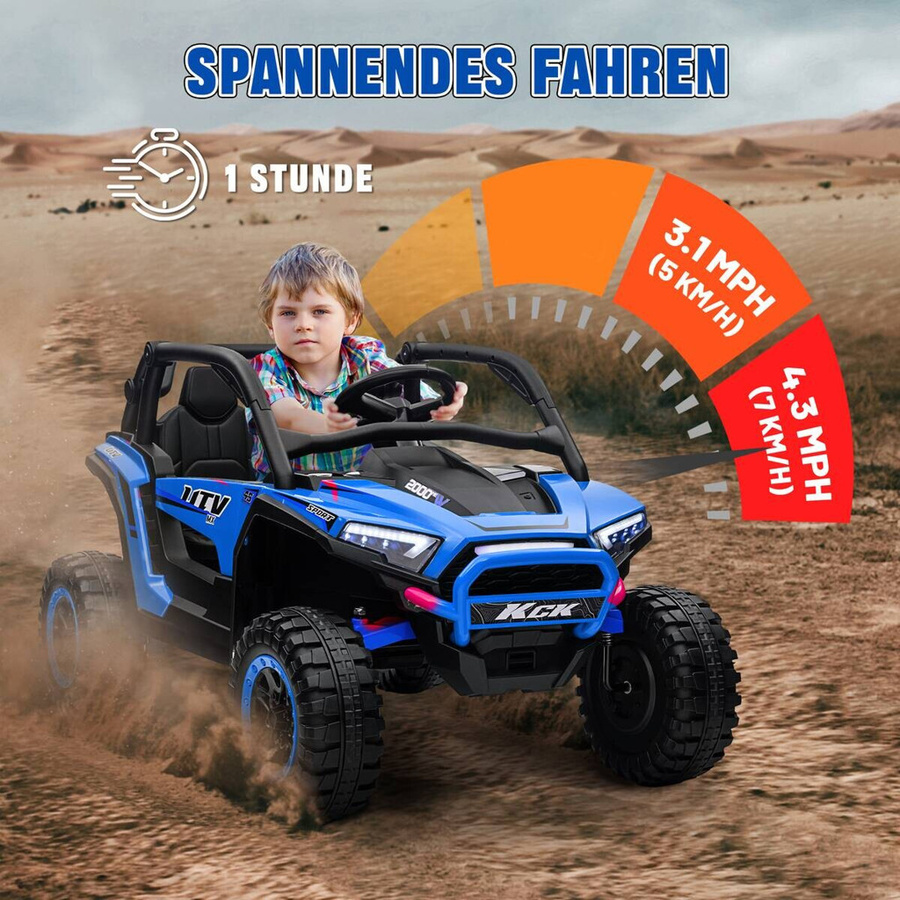 AIYAPLAY Kinder-Elektroauto Geländewagen mit Licht und Sound Blau - Bild 5