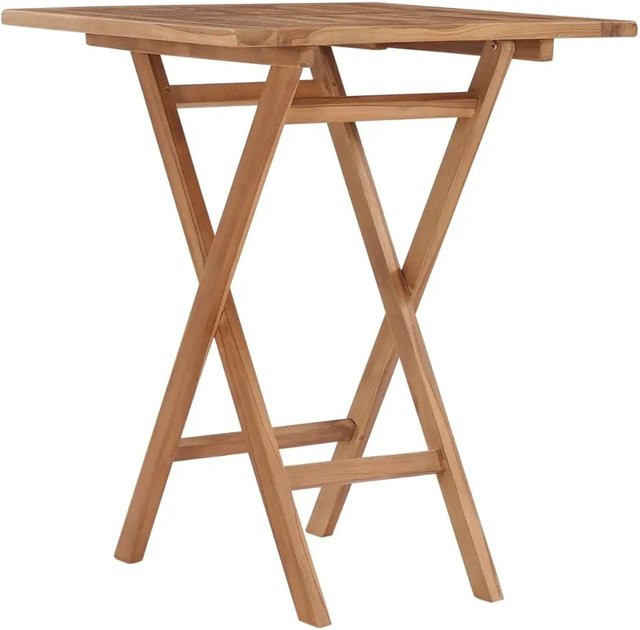 vidaXL Klappbarer Gartentisch aus Teakholz in Braun, B/T/H: 60 x 60 x 75 cm - Bild 1