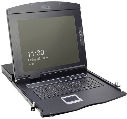 Digitus Professional DS-72211-3GE KVM-Konsole mit 16 Ports, 19 Zoll Rack-Einbau, VGA 1366 x 768 Pixel, Schwarz - Bild 1