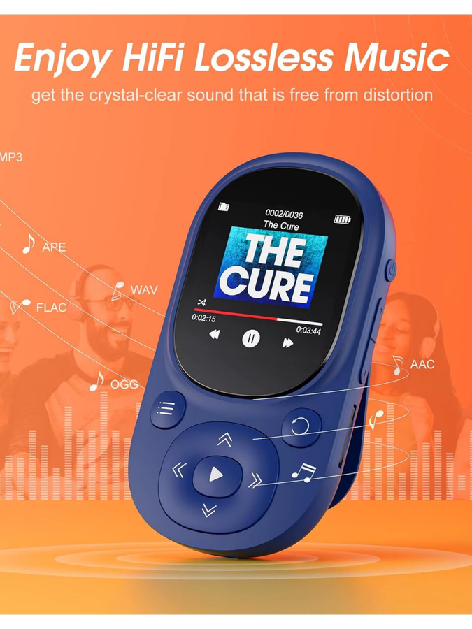 MECHEN Mini MP3-Player mit 32GB Speicher, Bluetooth 5.3, FM-Radio und Aufnahmefunktion, Tragbarer Musik-Player in Blau - Bild 6