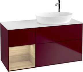 V&B Waschtischunterschrank Finion mit Wandbeleuchtung, Farbe Weiß glänzend, B/T/H: 120 x 50,1 x 50,1 cm - Bild 1
