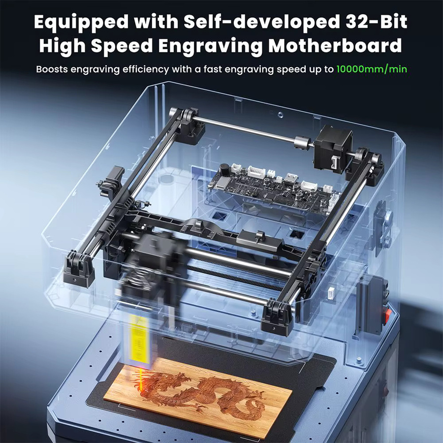 SCULPFUN iCube Ultra Lasergravur mit 12 W/12 V blauem Licht, 0,06 mm Laserspot, 455 nm und 10000 mm/min, Gravurbereich: 150 x 150 mm - Bild 5