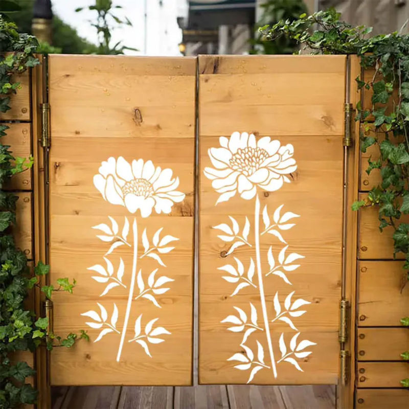 DIY Malvorlage Große Blume aus Kunststoff in Weiß für Holz Wand Leinwand und Bastelarbeiten - Bild 2
