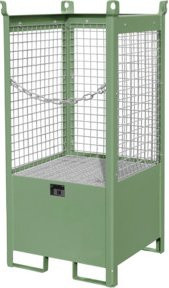 Bauer Fass-Stapelpalette FSP-1 D mit Drahtgitter-Wänden, Farbe: Grün, B/T/H: 159 x 76 x 103 cm - Bild 1
