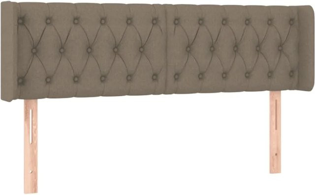 vidaXL LED Kopfteil in Taupe mit USB-Ladeport und integrierter Beleuchtung, B: 163 cm, T: 16 cm, H: 78-88 cm - Bild 1
