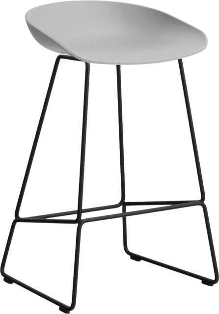 HAY About A Stool AAS 38 Hocker in Grau aus Stahl und Polypropylen mit industriellem Design - Bild 1