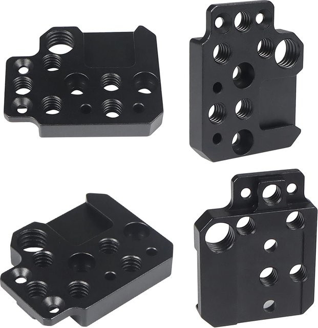 ALLOET Adapterplatte aus Aluminiumlegierung mit 1/4 und 3/8 Zoll Loch sowie Cold Shoe für DJI Ronin RS3, RS2, RSC2, SC und S Gimbal-Stabilisatoren in Schwarz - Bild 1