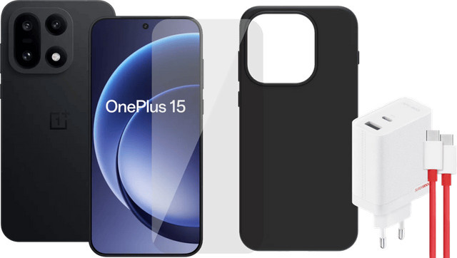 OnePlus 15 Smartphone 256GB Schwarz 5G mit Zubehörset - Bild 1