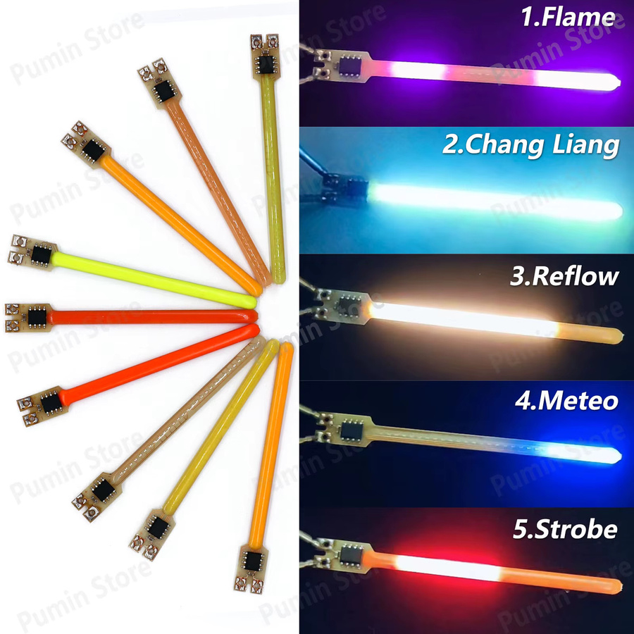 5 Stück LED Meteorlichter mit 9 Farben und 5 Modi, RGB Flammen-Meteor Lichtquelle für Retro-Wandleuchten oder Autolichter, Multicolor - Bild 2