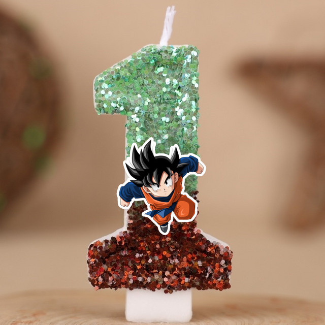 Bandai Zahlenkerze mit Dragon Ball-Motiv, Kuchendekoration - Bild 1