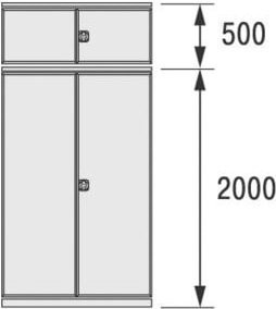 Bito Flügeltüren aus Kunststoff in Lichtgrau, B/H: 100 x 250 cm - Bild 1