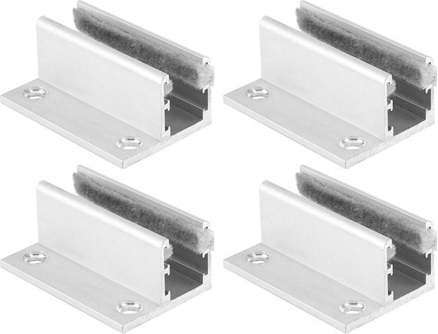 OutsideWorld 4er Set Türbodenrolle Führung und Schwingstopper aus Aluminium in Silber brushed - Bild 1
