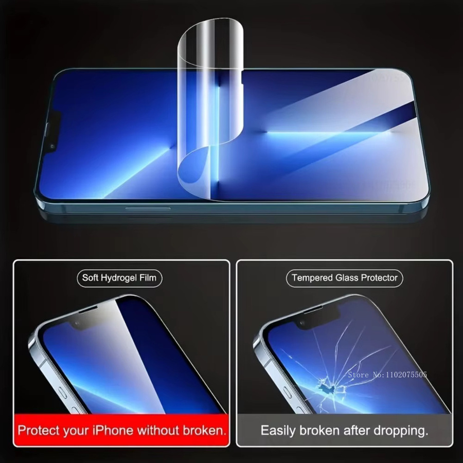 2 Stück HKXC HD-Hydrogelfolie transparent für iPhone 17 16 15 14 13 12 11 Pro Max Plus X XR XS als Displayschutzfolie mit vollständiger Abdeckung - Bild 2