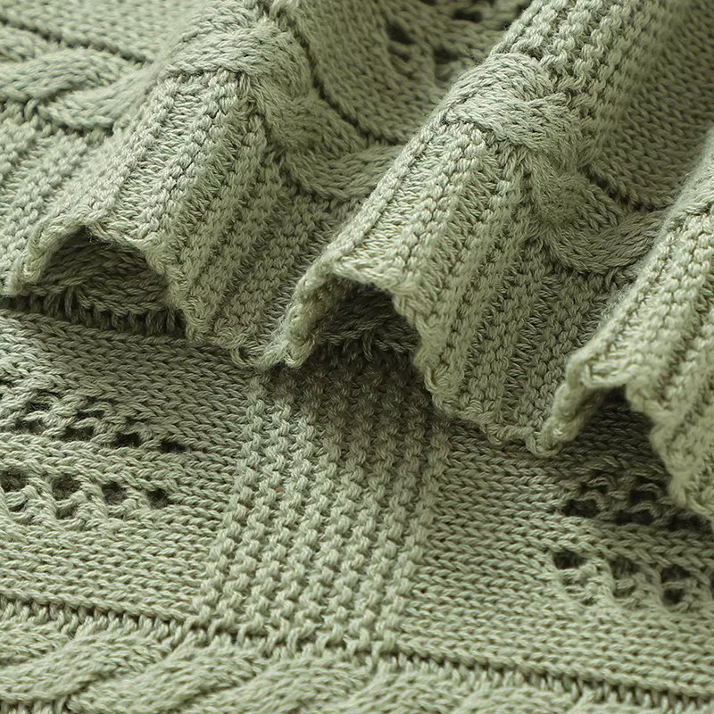 Mimixiong Baby Decke aus Baumwolle, gestrickte Kuscheldecke für Neugeborene und Kleinkinder, B/B: 100 x 80 cm - Bild 2