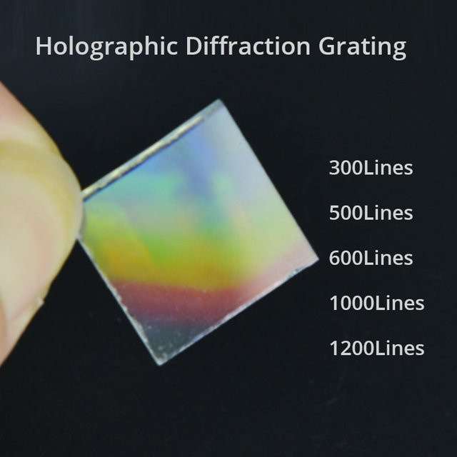 SRATE Optisches Glas mit zweidimensionalem orthogonalem holografischem Beugungsgitter in Multicolor, B/H: 20 x 20 mm - Bild 1