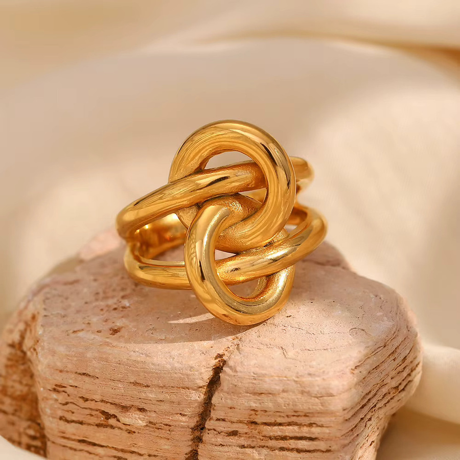 E.B.belle Knotenring, 18 Karat vergoldeter Edelstahl, Damen - Bild 2