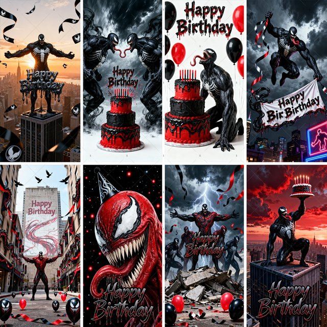 BEAST KINGDOM Venom Superhelden Party-Dekoration als Türrahmen-Banner für Kindergeburtstag und Babyparty - Bild 1