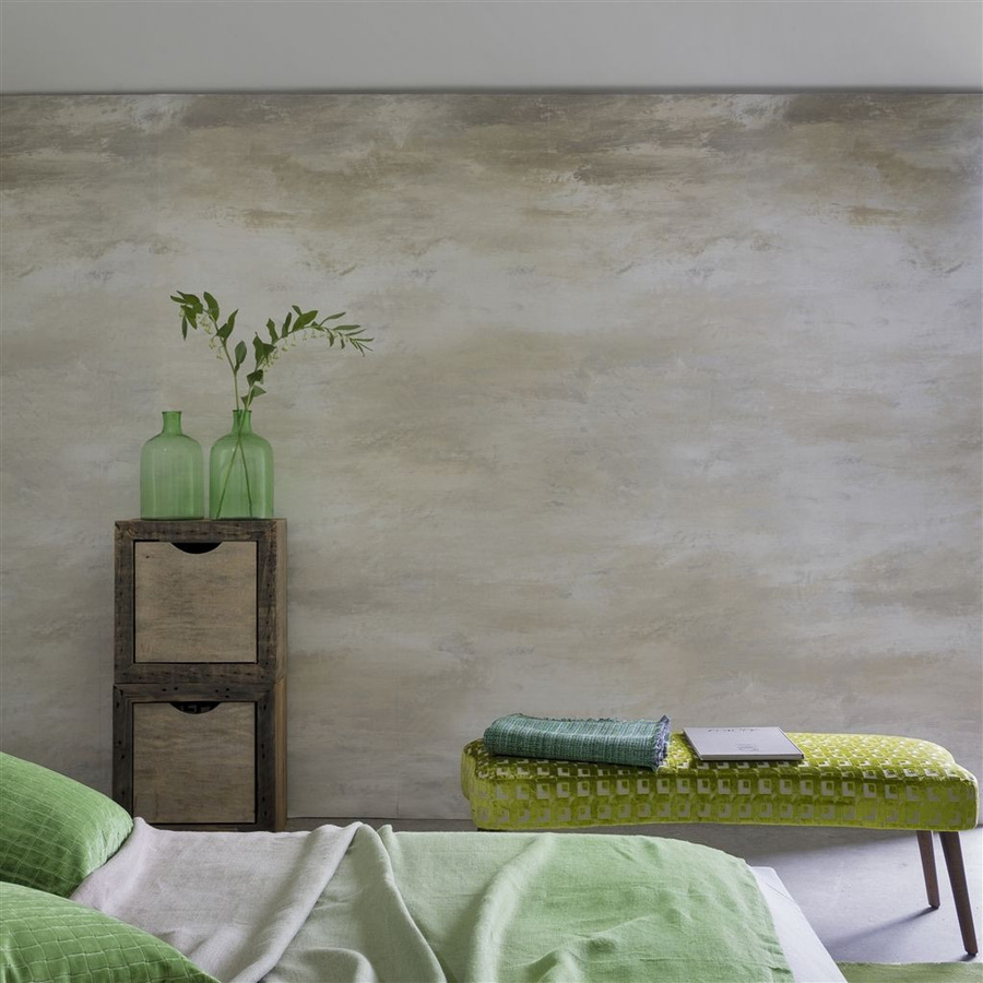 Designers Guild Mural Cielo Ecru Wandgestaltung in Weiß und Beige mit abstraktem modernem Design - Bild 1