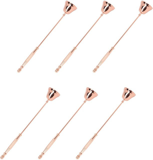 Igeteck Kerzenlöscher Set 6 Stück Glockenförmig in Roségold und Beige mit ergonomischem Griff - Bild 1
